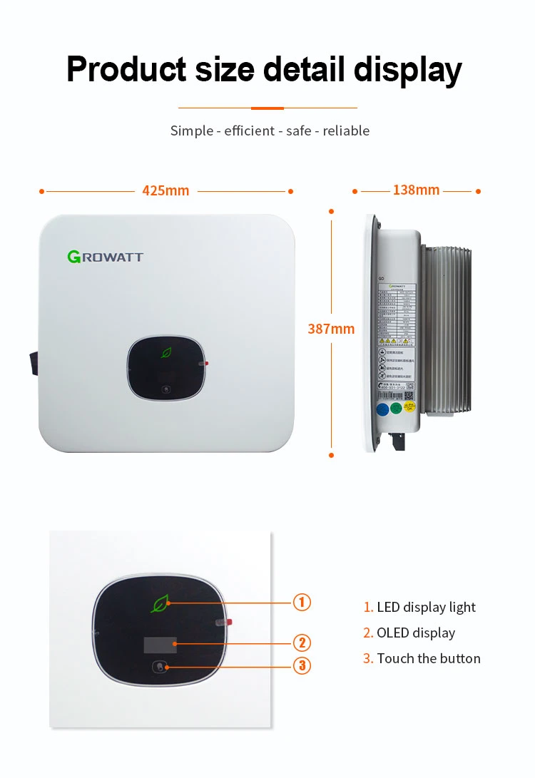 Solar Inverter Growatt 10kw 12kw Grid Tie 3 Phase Inverter Mod 12ktl3-X on Grid Solar Inverter with CE Certificate