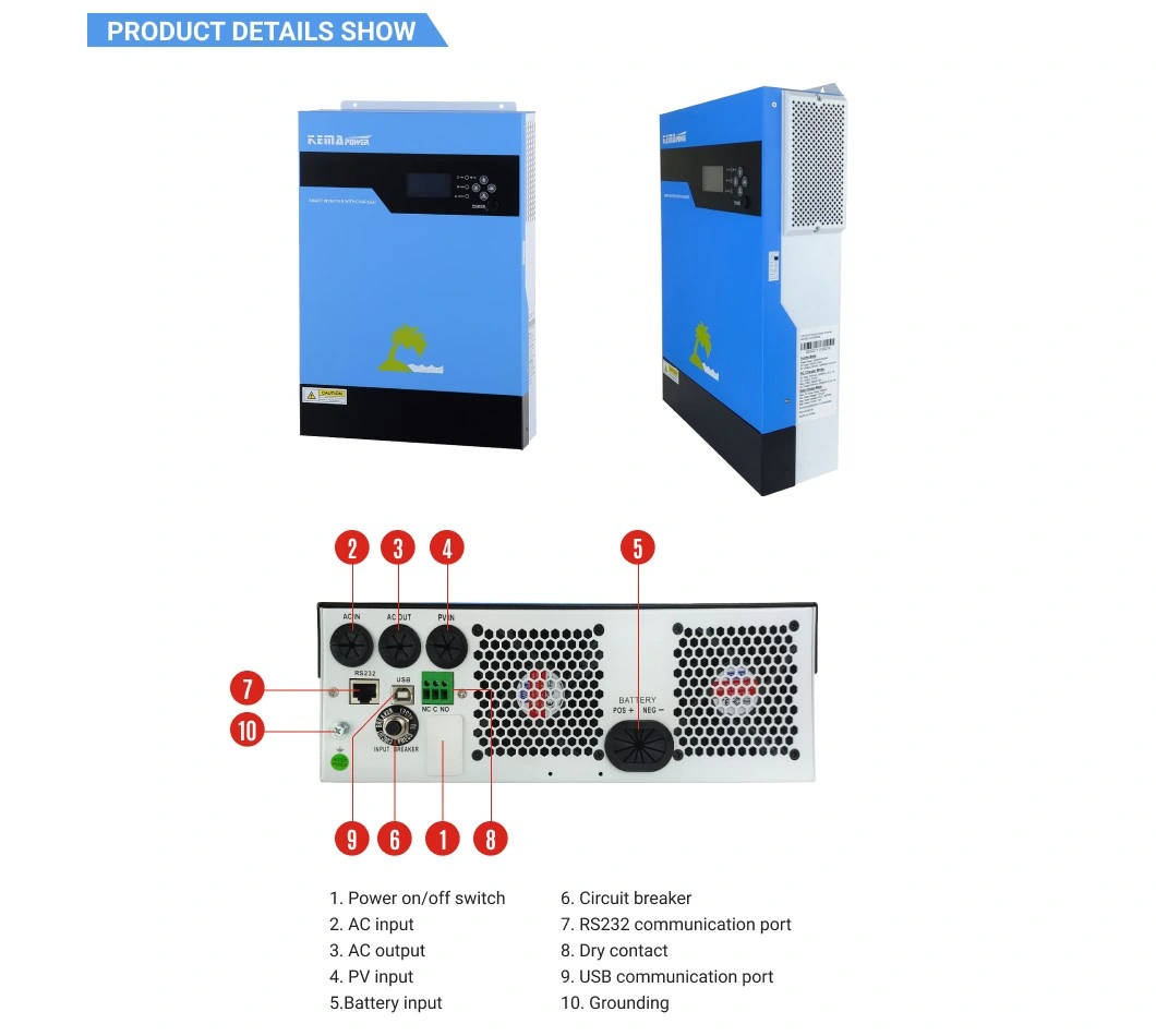 3kVA 24V Turbine Pure Wave Storage off Grid High Frequency Converters for Caravan Hot Sale Industrial Inverter