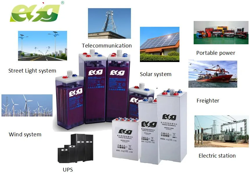 Esg Long Life Storage Deep Cycle VRLA 2V 1000ah 1500ah 2000ah 3000ah Gel Opzv Tubular Lead Acid Solar Battery