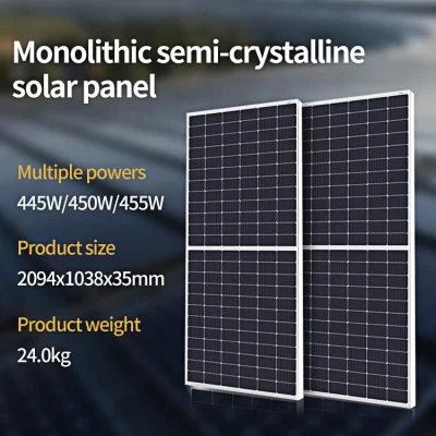 Panneau solaire à haute efficacité Silicium polycristallin 330W 340W 350W 410W 460W Tous les panneaux solaires noirs pour l'électricité domestique