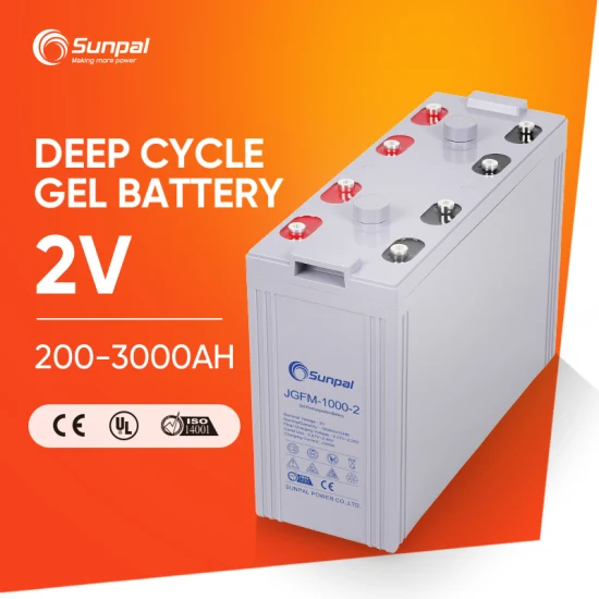 Sunpal 2V 1000ah 1500ah 2000ah 2500ah 3000ah Batterie plomb-acide Opzs Energy 2V Opzv